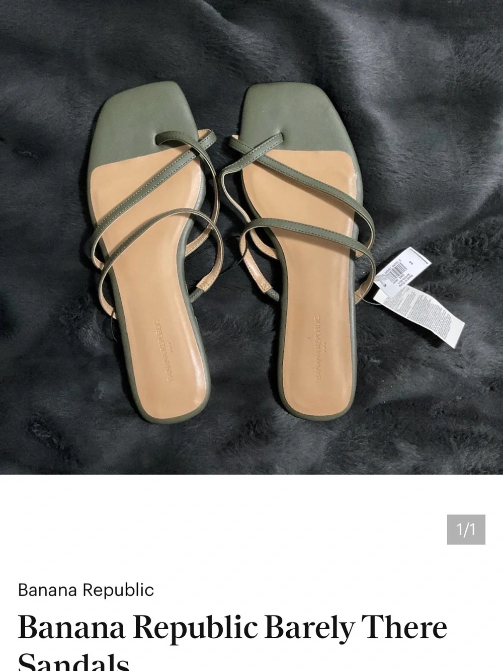Banana Republic Brown Snake-Print Strappy Slide Sandals